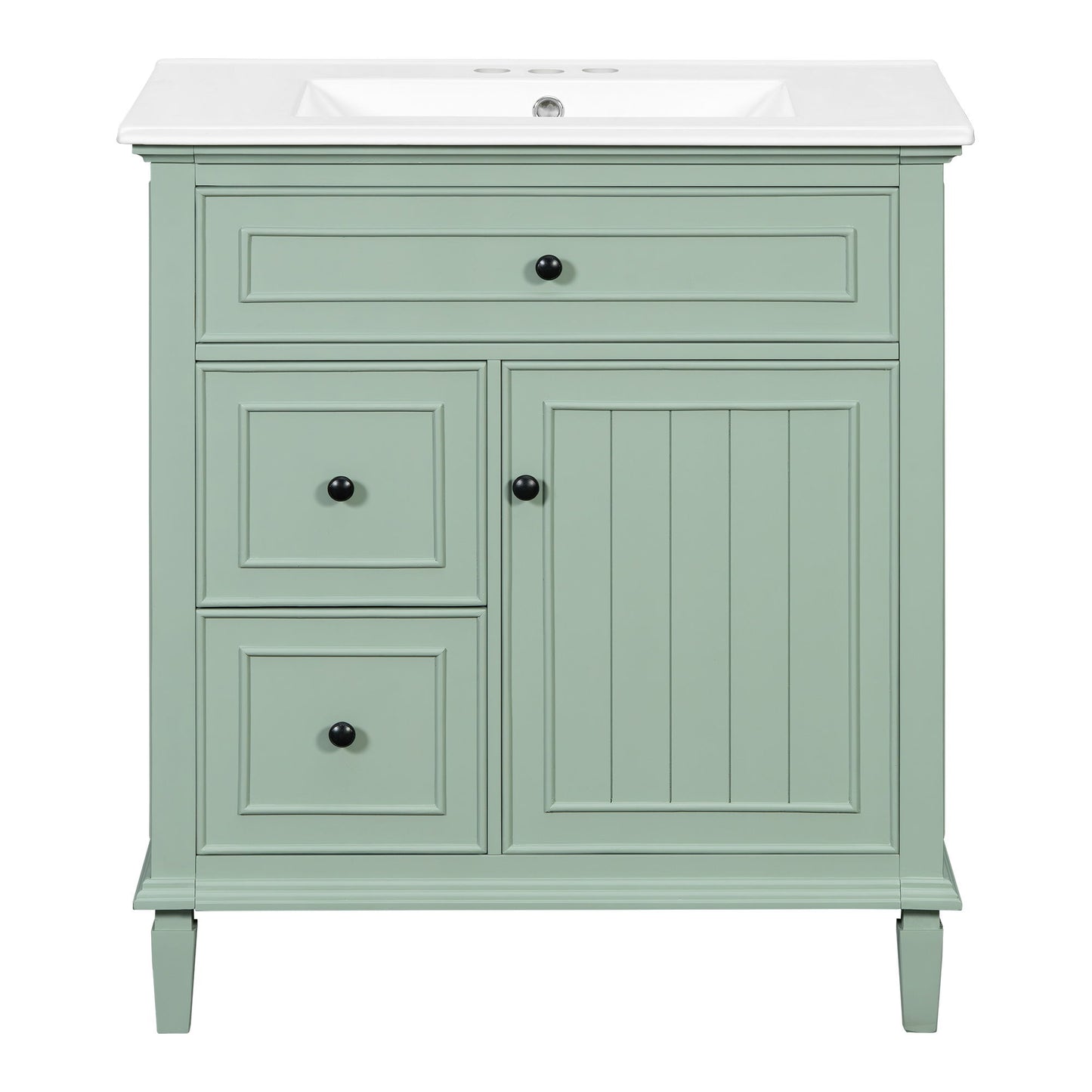 Modern Bathroom Vanity With Sink, Adjustable Shelf, Flip Drawer & 2 Drawers