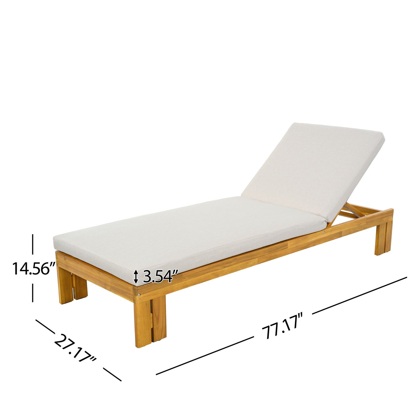 Outdoor Chaise Lounge With 5 Position Adjustable Backrest