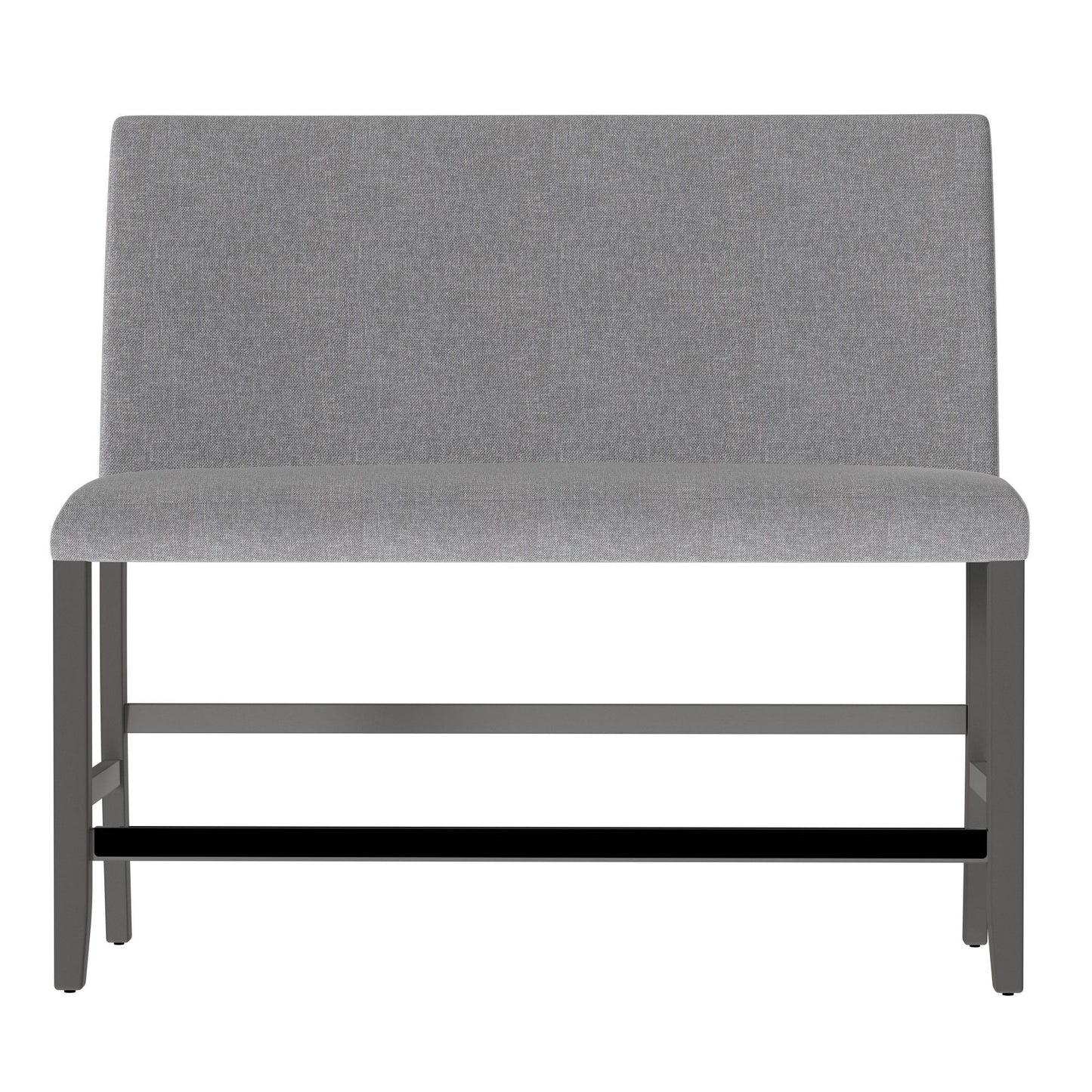 Upholstered Bench With Back - Gray
