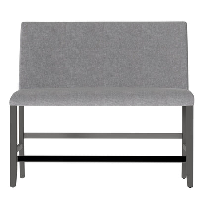Upholstered Bench With Back - Gray