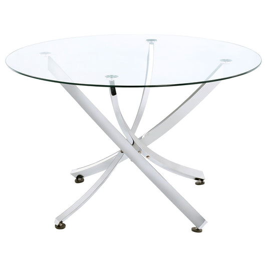 Declan - Round Top Dining Table - Chrome