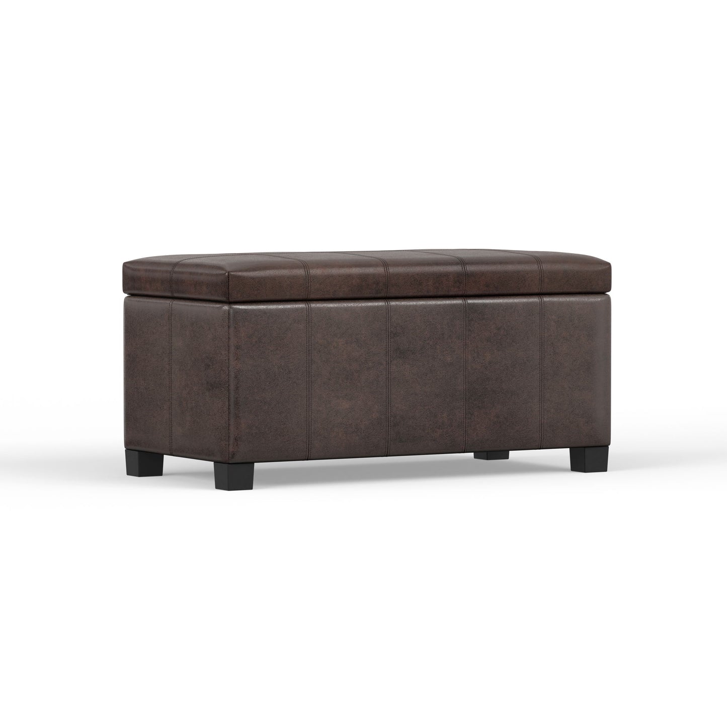 Dover - Storage Ottoman Bench - Distressed Brown