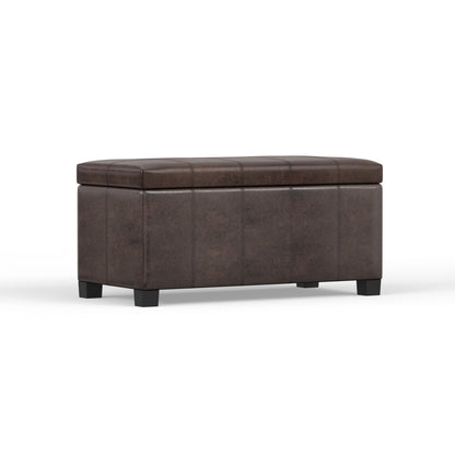Dover - Storage Ottoman Bench - Distressed Brown
