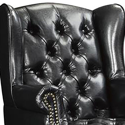 Samantha - Wingback Chair And Ottoman Set - Black