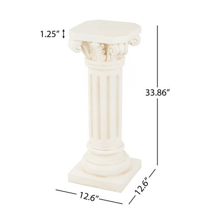 Roman Column Pedestal Stand With Ornate Carving Design