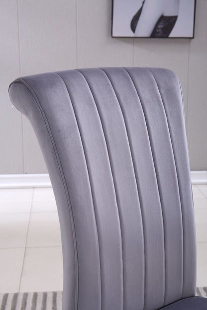 Upholstered Accent Armless Chairs With Stripe Backrest (Set of 2)