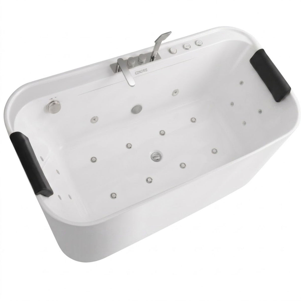 Serenity - Massage Bathtub With Whirlpool Massage, Bubble Bath, LED Air Jets And Hidden Waterfall - White