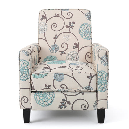 Push Back Upholstered Recliner Armchair