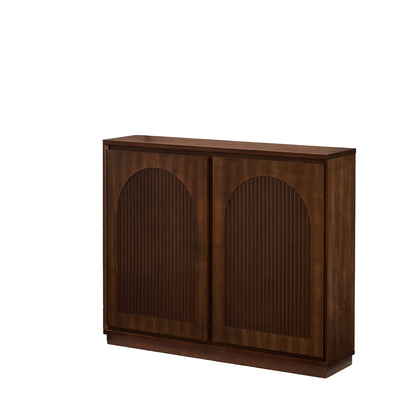 Arched Sideboard Cabinet With 2 Outlet Holes, Storage Buffet Cabinet