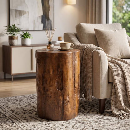 Rustic Tree Stump Side Table