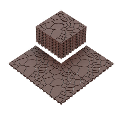 Stone Texture Patio Deck Tiles, 44 Pieces