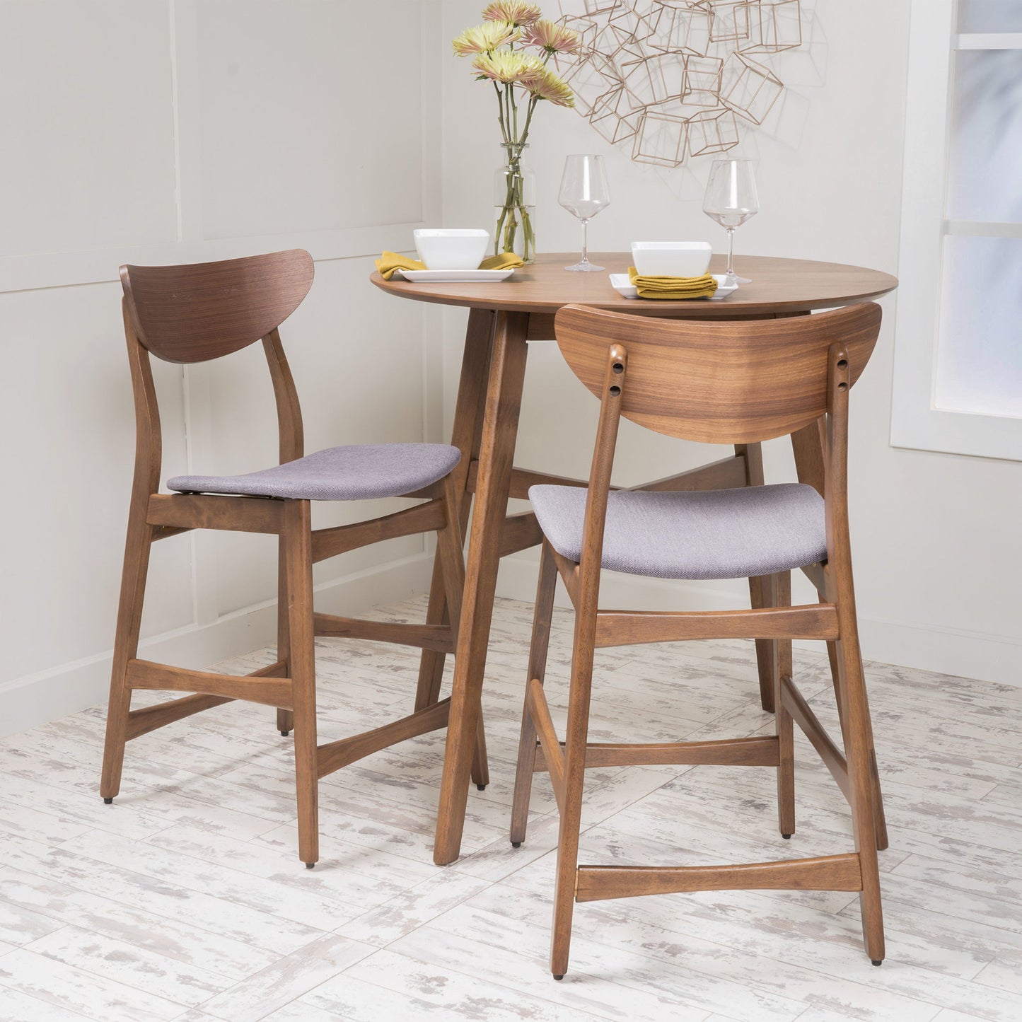 Elegant Counter Height Chair With Cushioned Seat