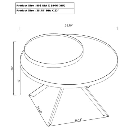 Shayne - Round Top Coffee Table With 2 Tier Design