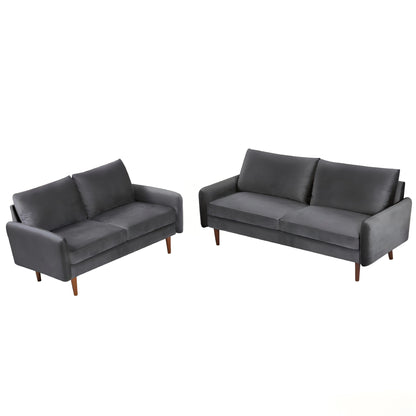 Kent - 2 Piece Sofa & Loveseat Set For Living Room - Gray