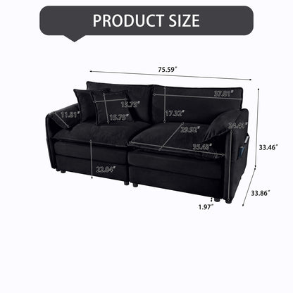 Modern Oversized Loveseat Sofa With Deep Seat And Diy Combination