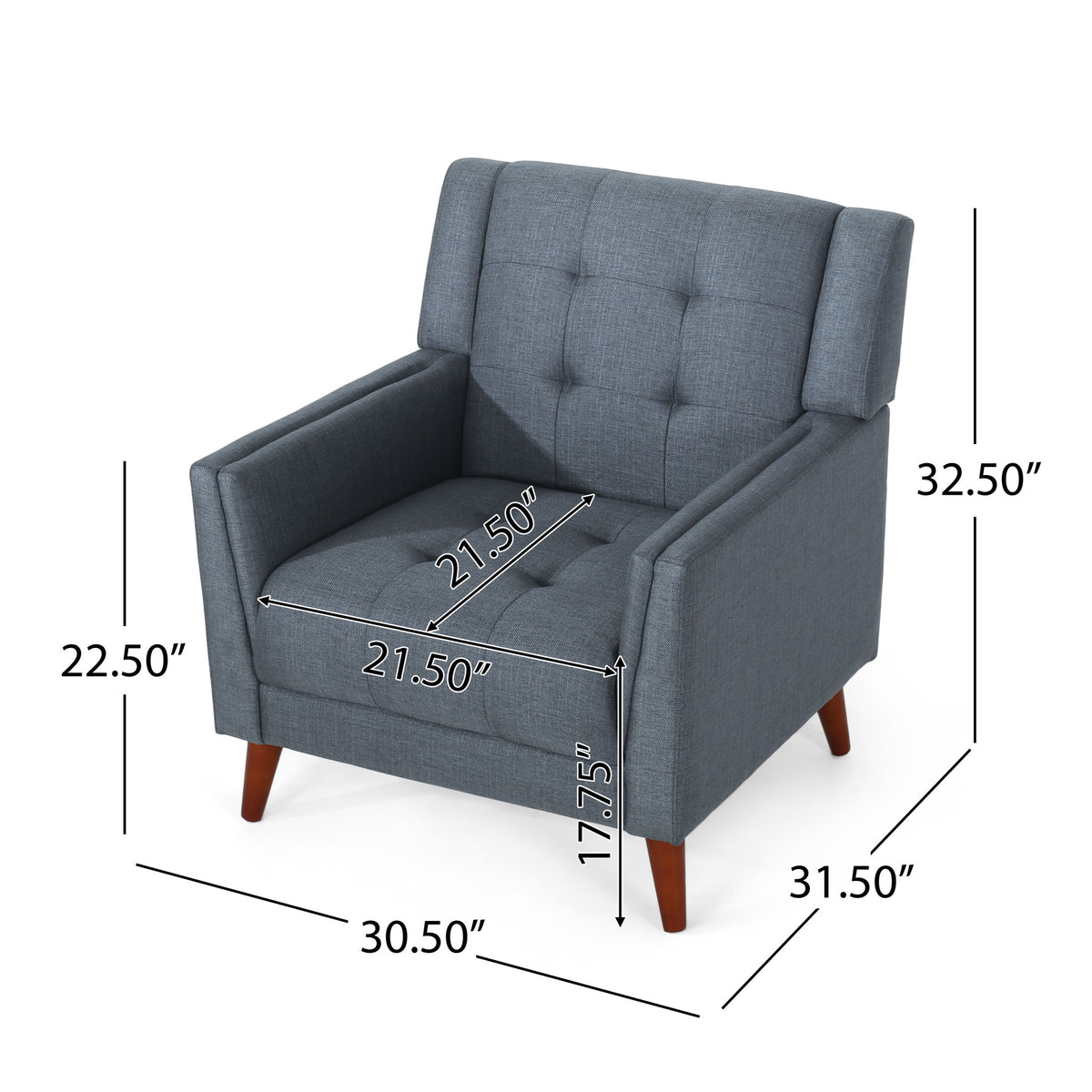 Luminaesque - Fabric Upholstered Armchair With Tufted Back