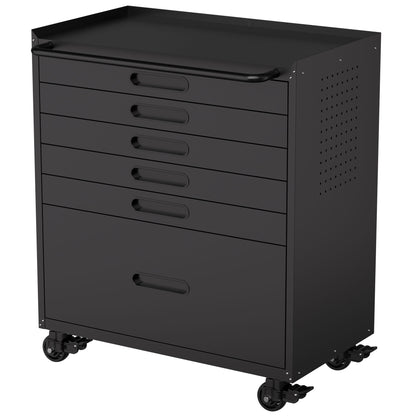 Rolling Tool Cabinet Heavy Duty Garage Storage With Lockable Doors & Drawers