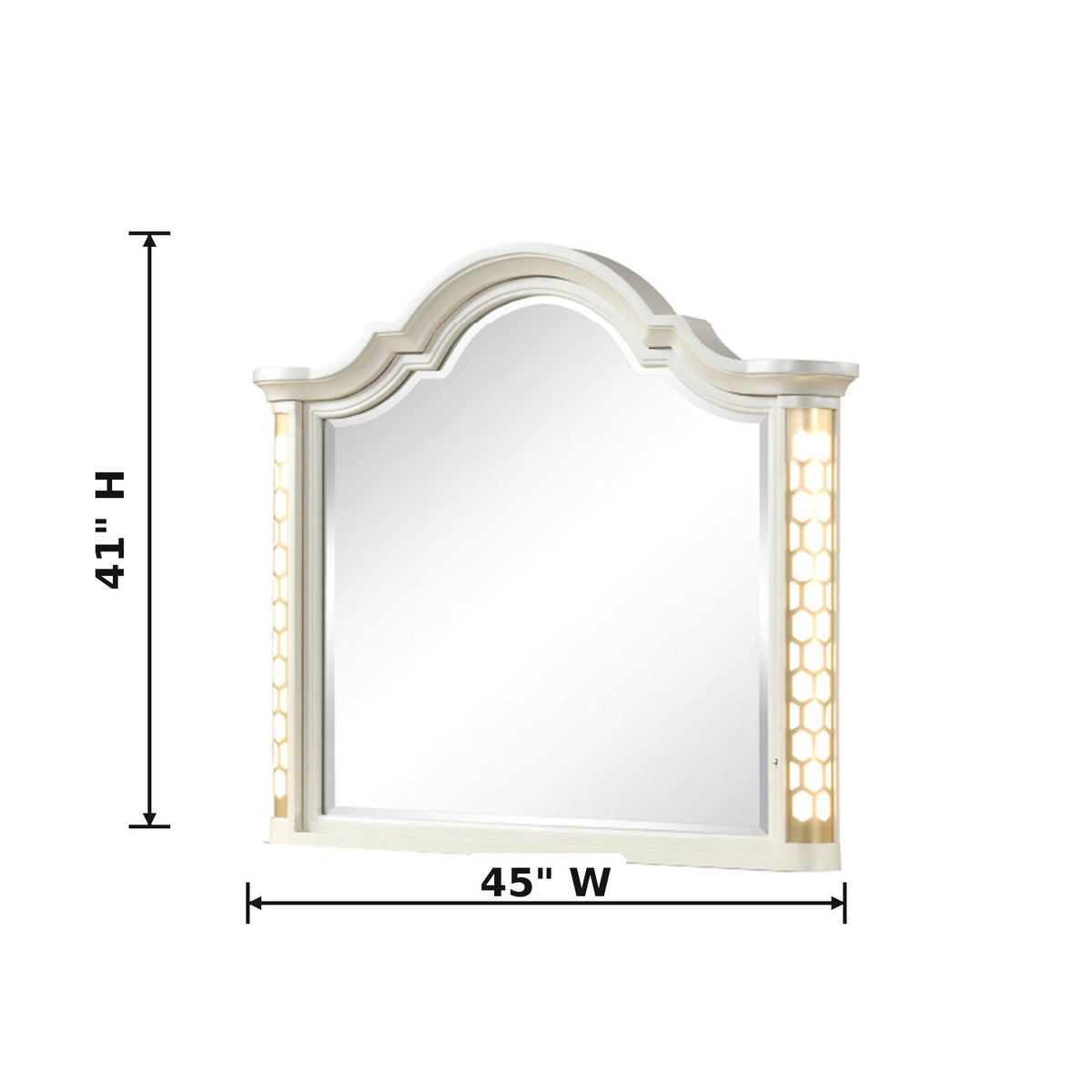 Jasmine - Mirror With Side LED Lighting - Beige