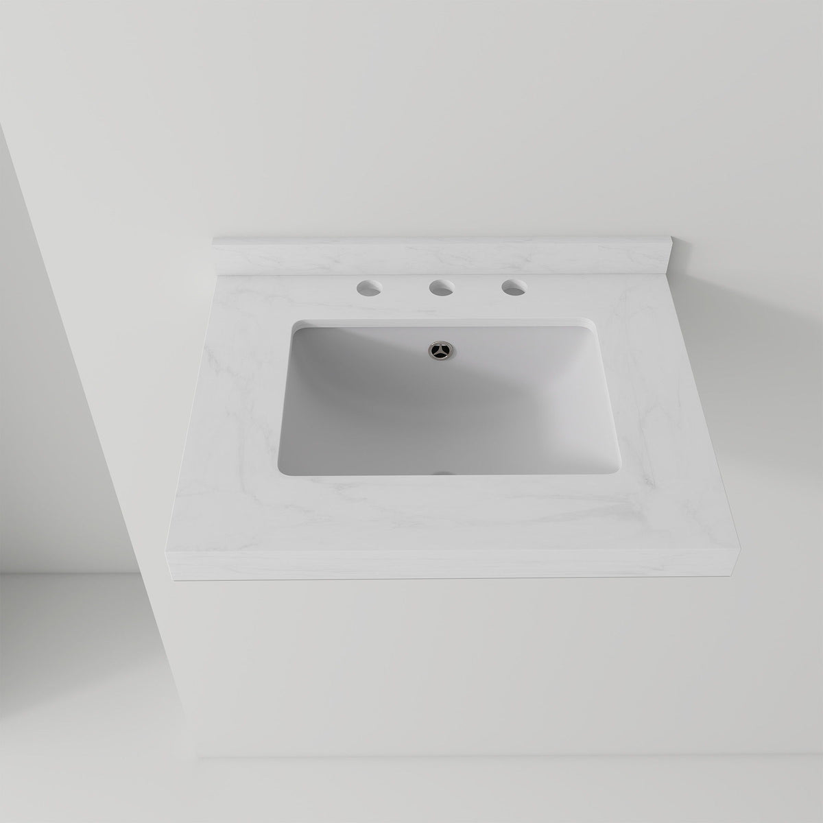 Basin Sink, Triple Faucet Holes, 2" Thick Rim, Sink Only