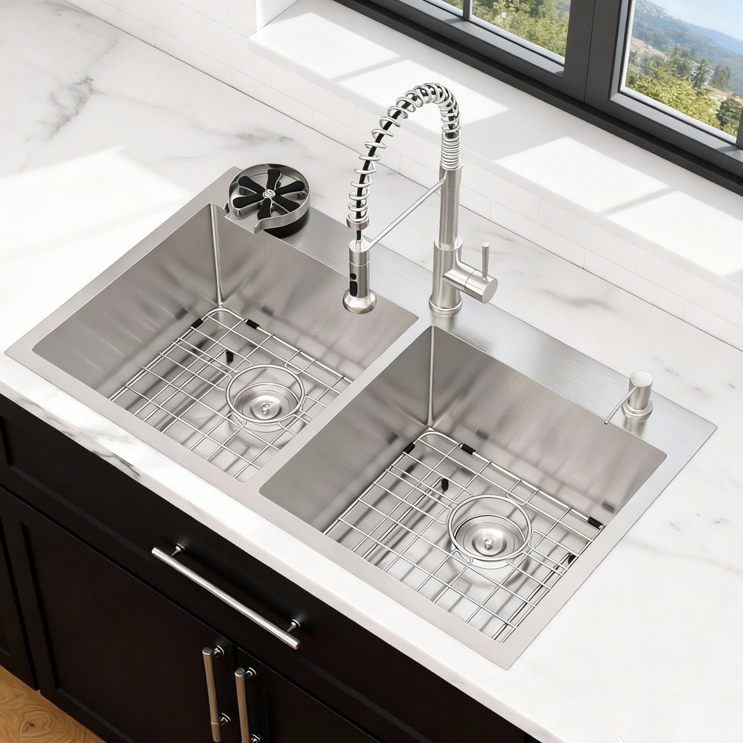 Double Bowl Drop-In Sink With 2 Basins