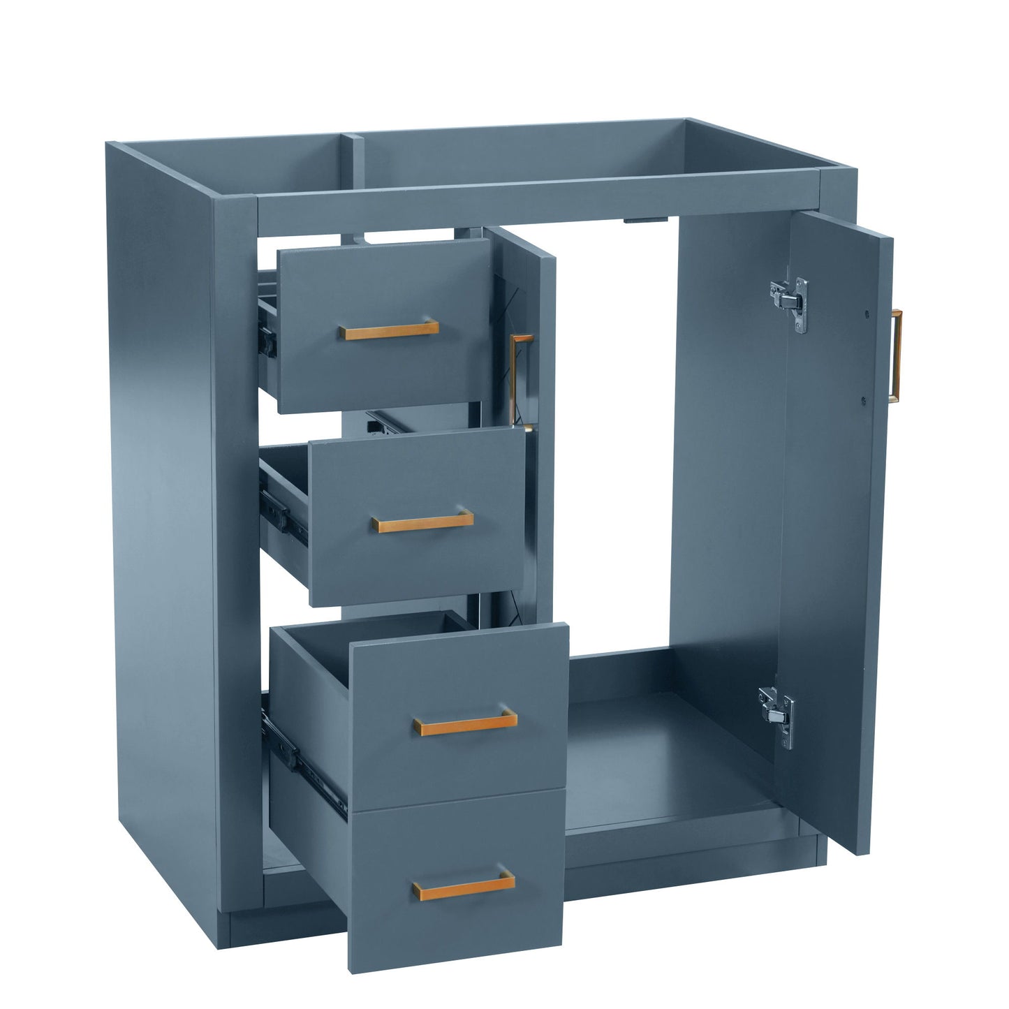 Retro Style Bathroom Vanity With 3 Drawers & Soft-Closing Doors