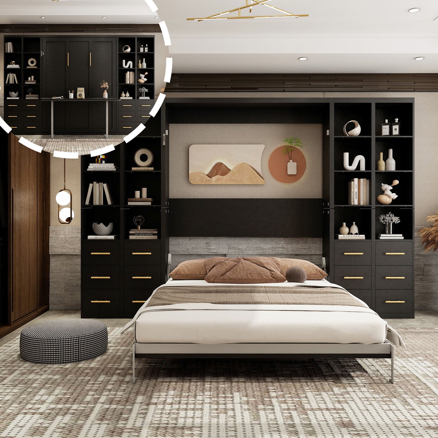 Multifunctional Vertical Murphy Wall Bed