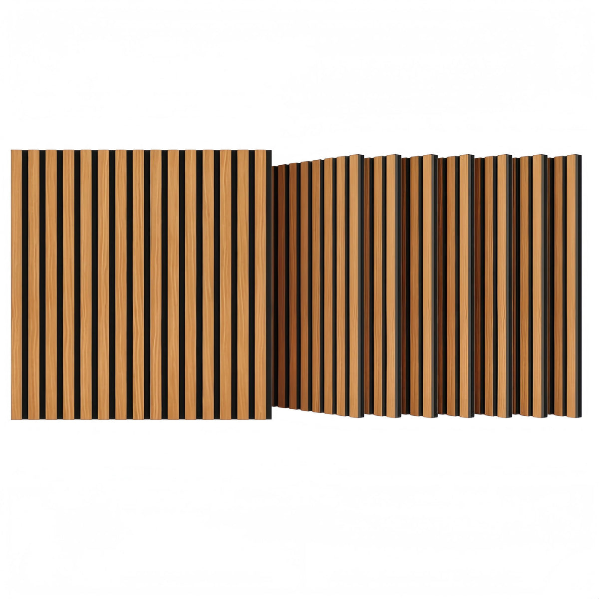 3D Groove Acoustic Panels & Strip Boards, Sound Absorbing Wall & Ceiling Panels (Set of 8) - Walnut