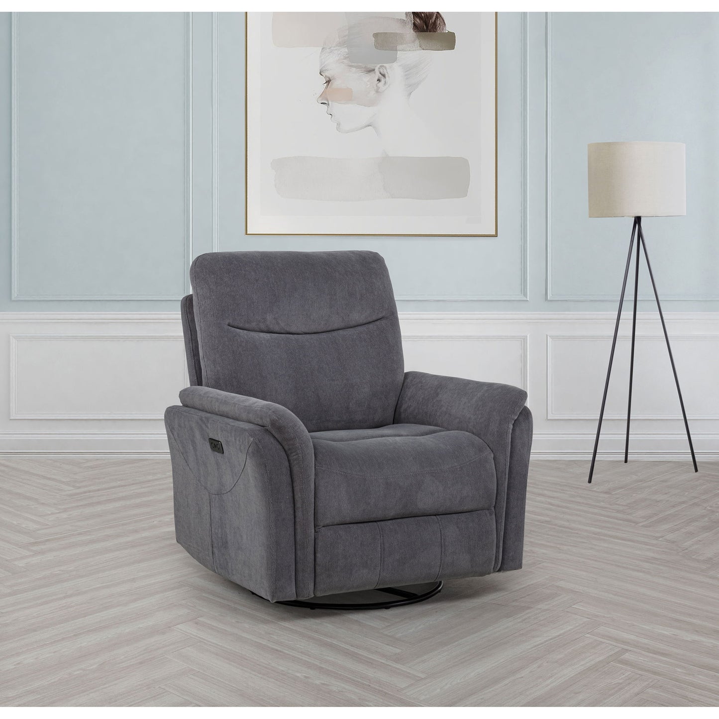Beacon - Power Swivel Recliner With USB Charging And Adjustable Recline