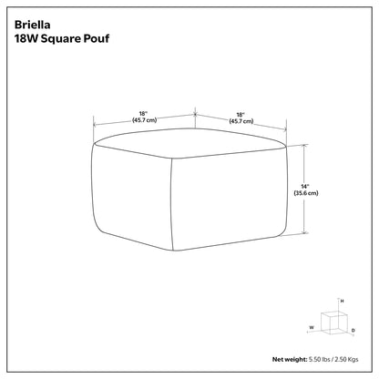 Briella - Square Woven Outdoor / Indoor Pouf - Gray / White