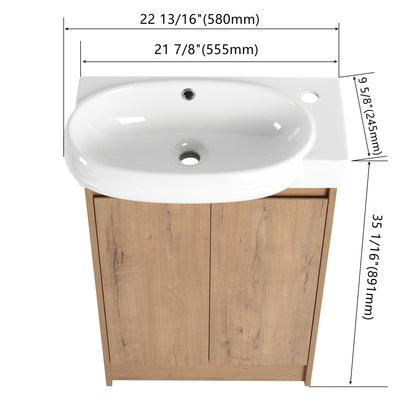 Freestanding Bathroom Vanity & Sink, Soft Close Doors