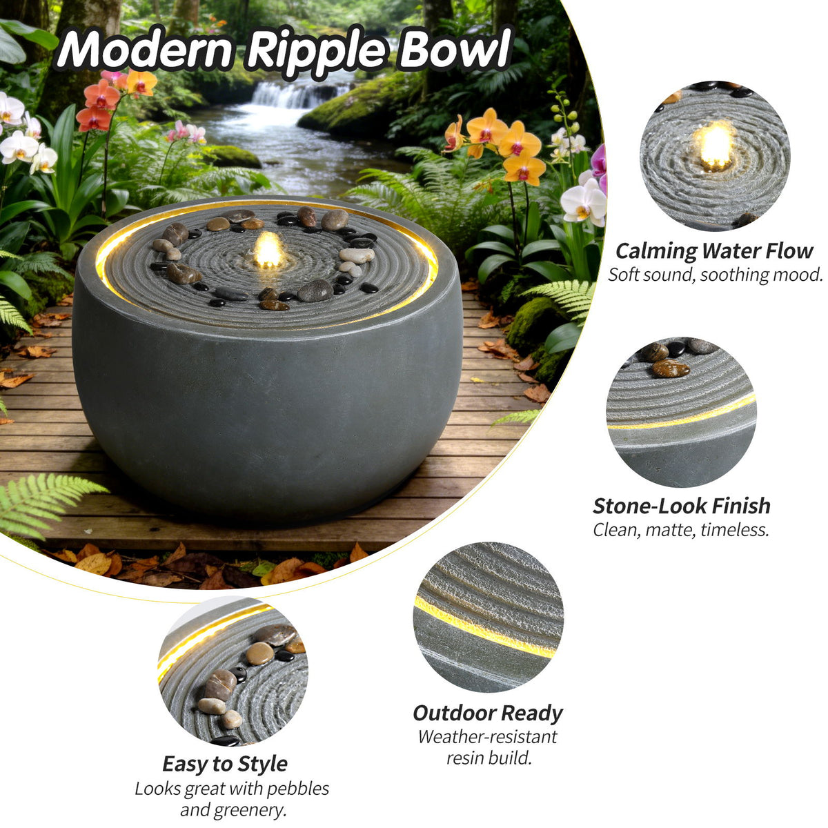 Outdoor Water Fountain Bowl Style For Patio