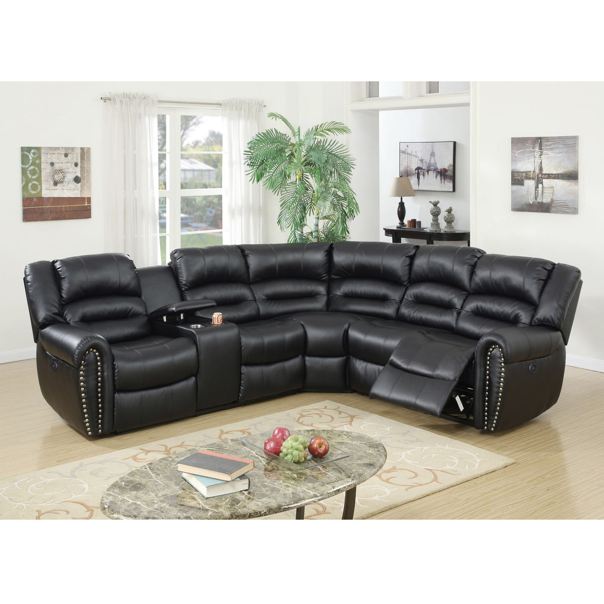 Reclining Sectional Sofa With Console