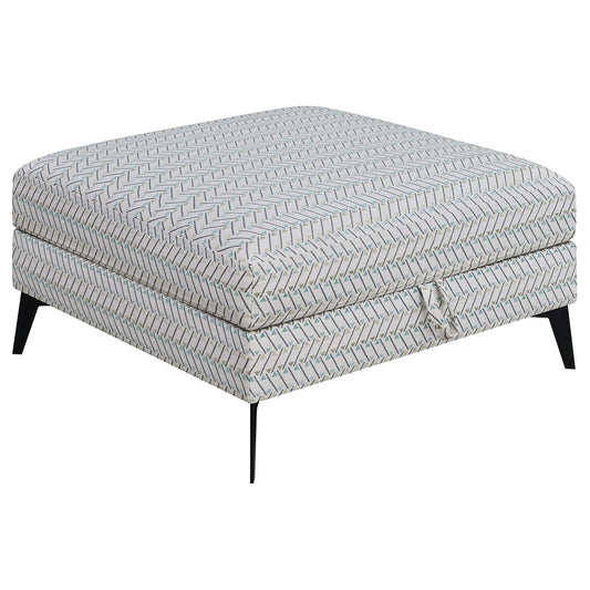 Harrison - Upholstered Storage Ottoman - Gray / Black
