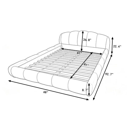 Upholstered Platform Bed Frame, Low Profile Floor Bed, No Box Spring Required
