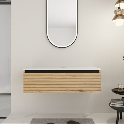 Wall Mounted Bathroom Vanity & 1 Soft Close Drawer (Excluding Sink)
