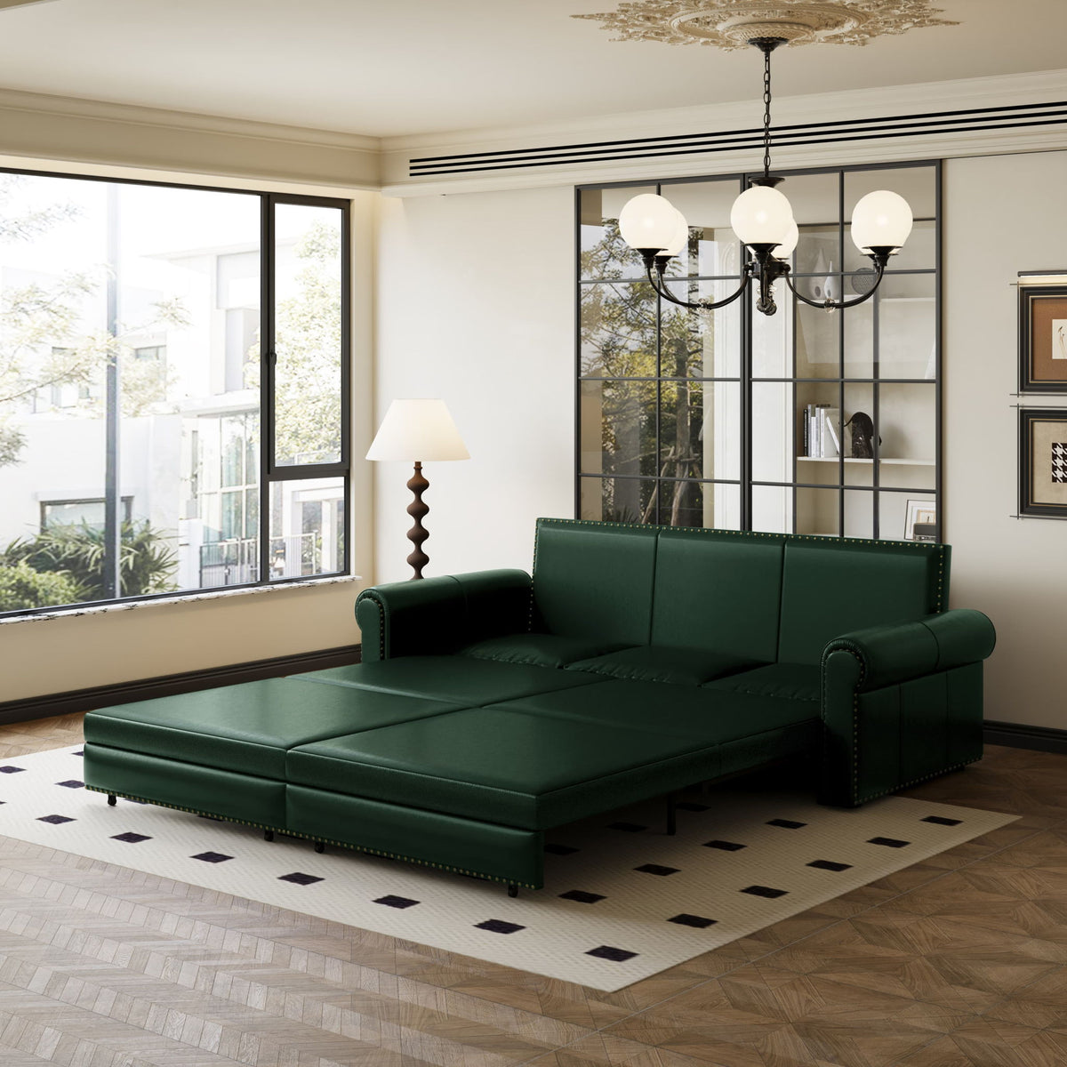 Chesterfield Sofa & Pull Out Bed
