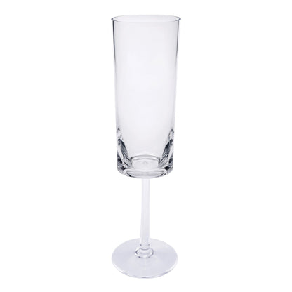 Oval Halo Unbreakable Plastic Champagne Flutes (Set of 4), Acrylic Wedding Mimosas Glasses, 4Oz - Clear
