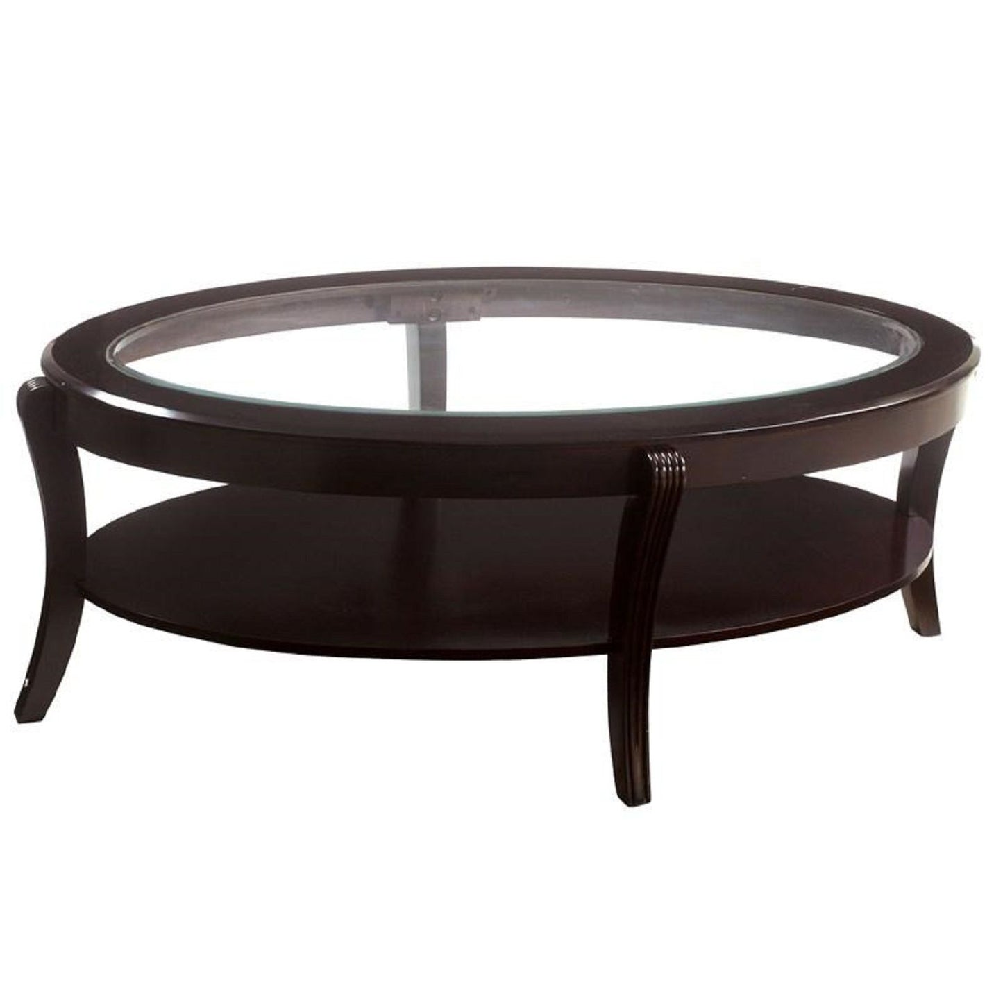 Contemporary Table With Open Lower Shelf