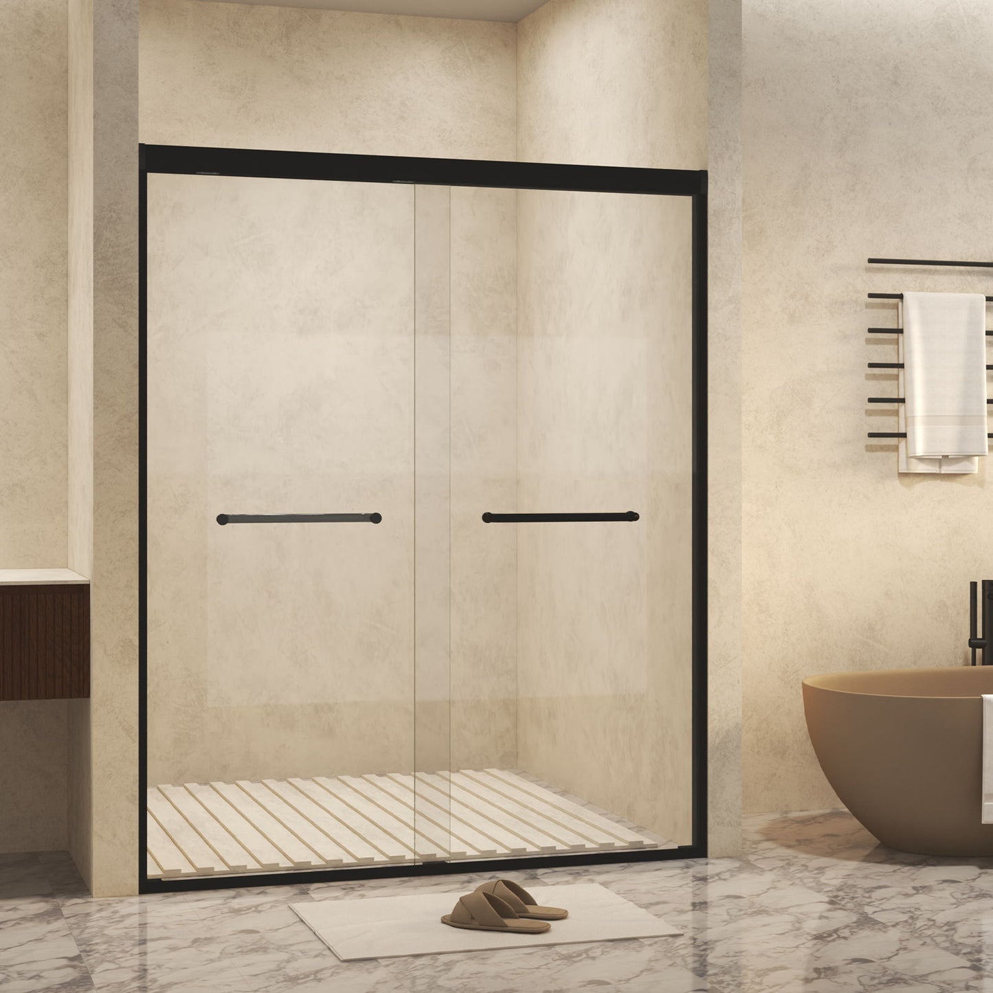 Double Sliding Shower Door With Explosion Proof Film
