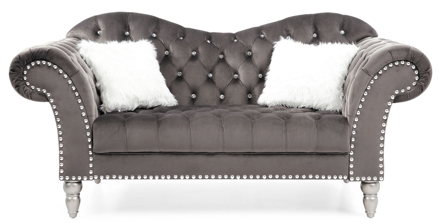 Elegant Round Arm Loveseat