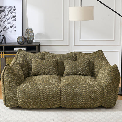 Comfortable Dual Beanbag Chair With High Resilience Foam Core For 2 People