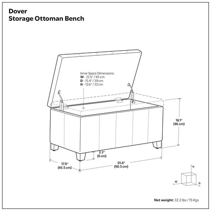 Dover - Upholstered Storage Ottoman Bench