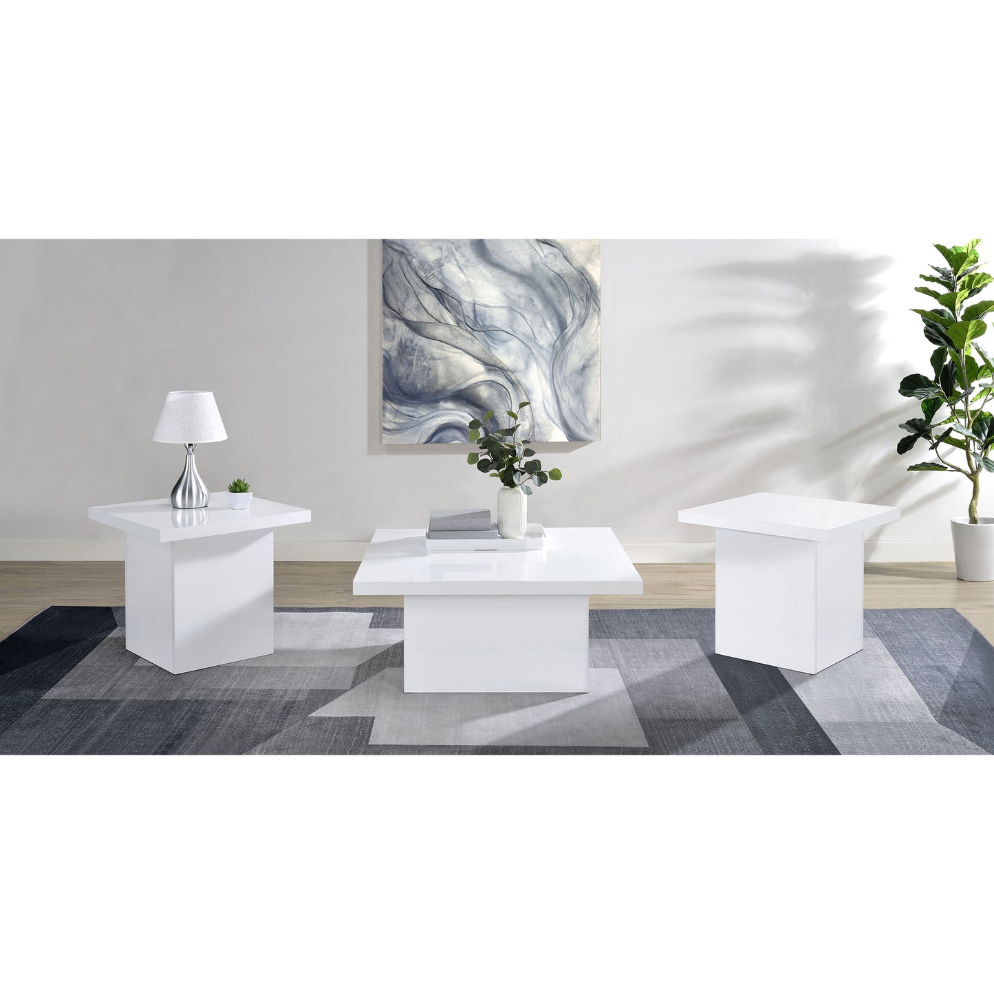 Eldridge - Coffee Table Set With Square Tops
