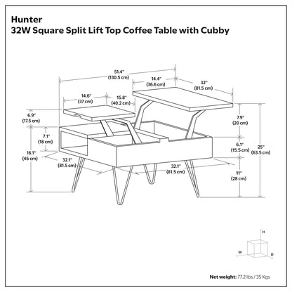 Hunter - Handcrafted Lift Top Coffee Table