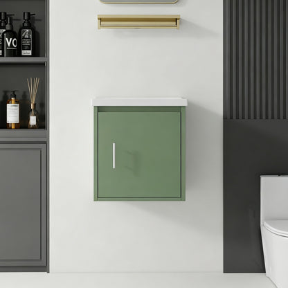 Floating Bathroom Vanity Combo, Wall Mounted Cabinet With Sink & Soft Close Doors For Small Bathrooms
