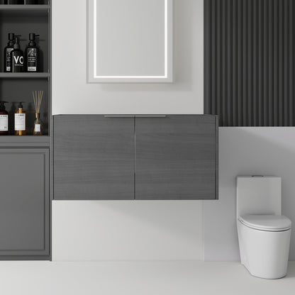 Floating Bathroom Vanity Cabinet With Soft Close Double Doors, Spacious Interior Storage, Wall Mounted, Cabinet Only