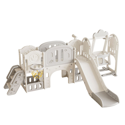 Toddler Slide Kids Playground With Basketball Hoop And Swing