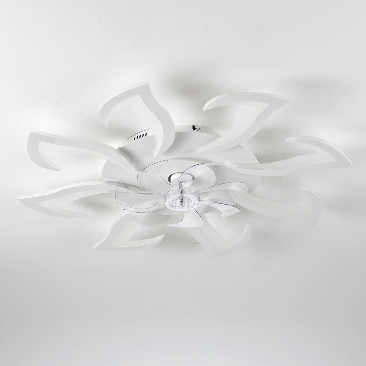 Flower Ceiling Fan With Remote Controlled LED Light, Flush Mount DC Motor Fan