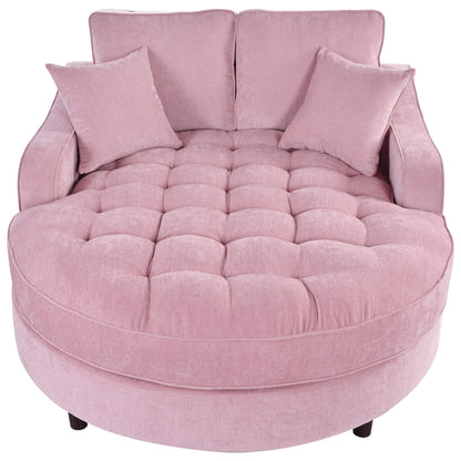 Modern Chaise Lounge Upholstered Sofa Couch With Tufted Seat And Detachable Pillows For Living Room