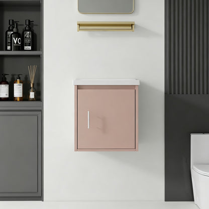 Floating Bathroom Vanity Combo, Wall Mounted Cabinet With Sink & Soft Close Doors For Small Bathrooms